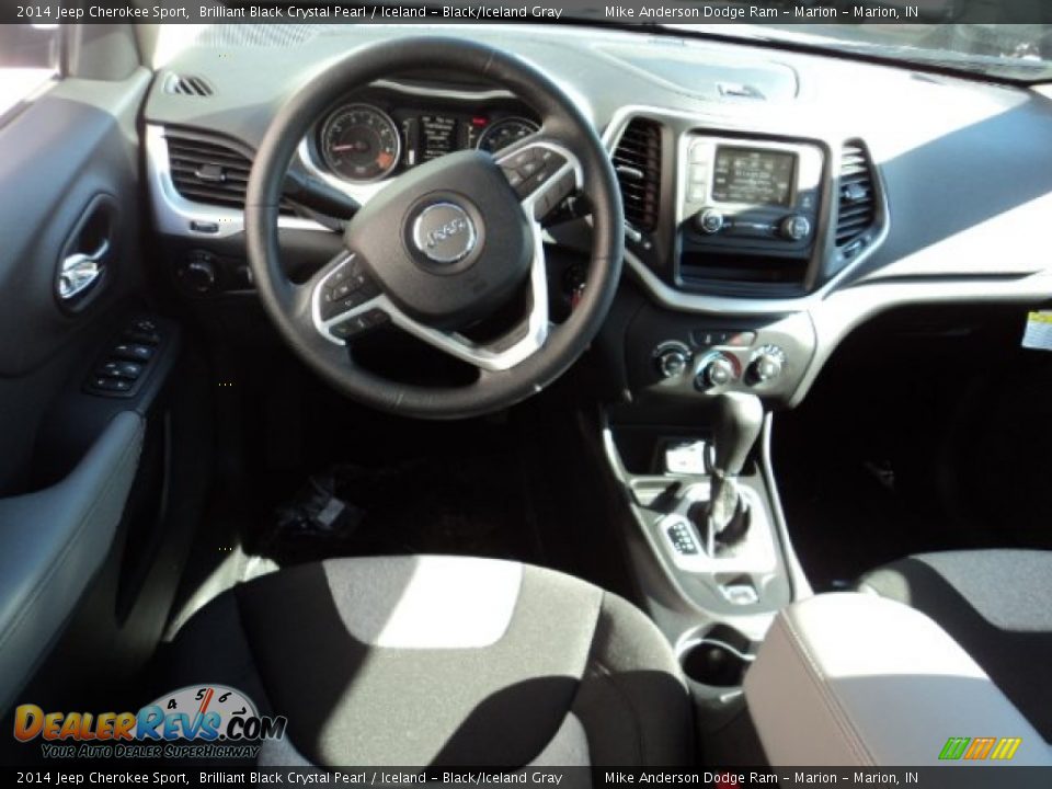2014 Jeep Cherokee Sport Brilliant Black Crystal Pearl / Iceland - Black/Iceland Gray Photo #4