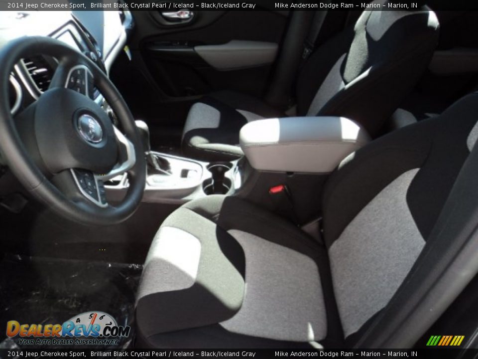 2014 Jeep Cherokee Sport Brilliant Black Crystal Pearl / Iceland - Black/Iceland Gray Photo #5