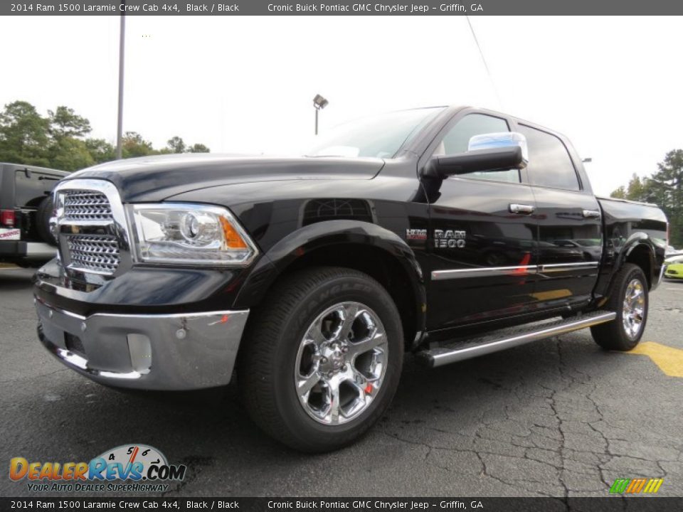 2014 Ram 1500 Laramie Crew Cab 4x4 Black / Black Photo #3