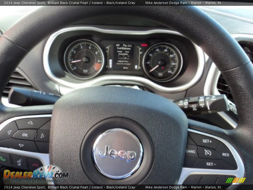 2014 Jeep Cherokee Sport Brilliant Black Crystal Pearl / Iceland - Black/Iceland Gray Photo #7