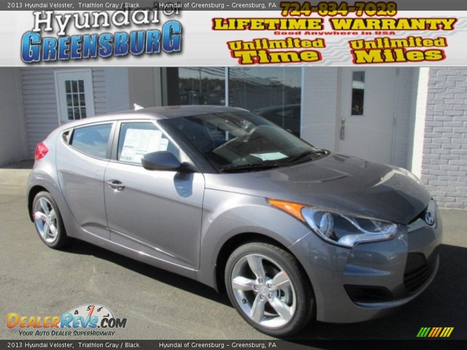 2013 Hyundai Veloster Triathlon Gray / Black Photo #1