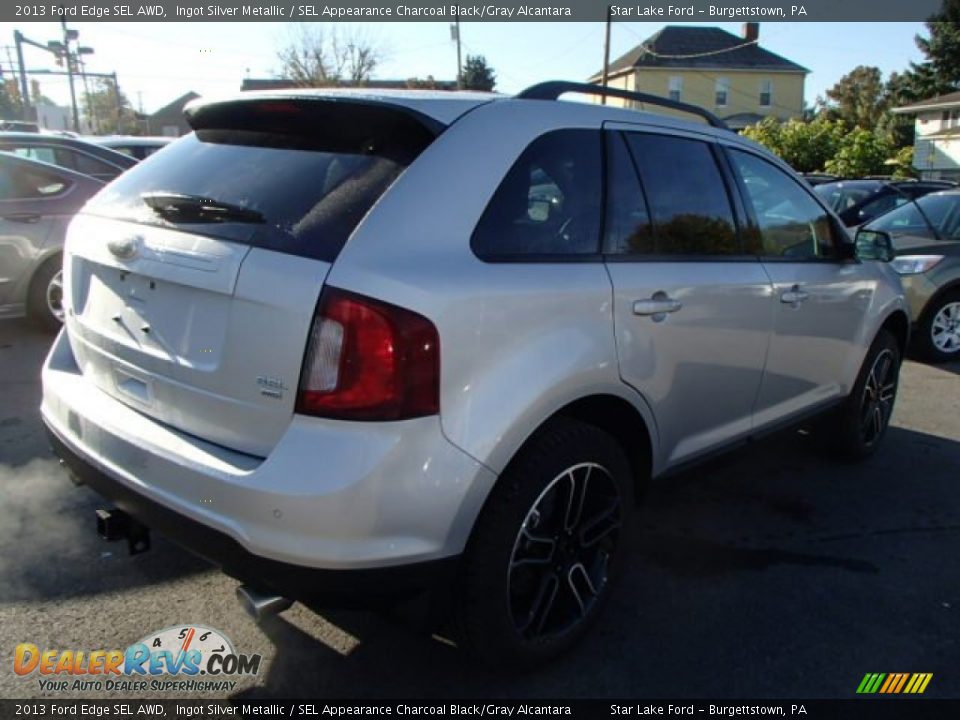 2013 Ford Edge SEL AWD Ingot Silver Metallic / SEL Appearance Charcoal Black/Gray Alcantara Photo #5