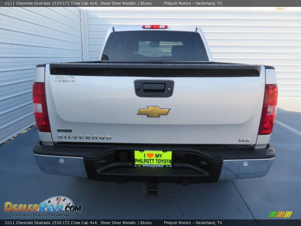 2011 Chevrolet Silverado 1500 LTZ Crew Cab 4x4 Sheer Silver Metallic / Ebony Photo #6