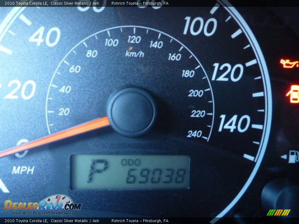2010 Toyota Corolla LE Classic Silver Metallic / Ash Photo #9