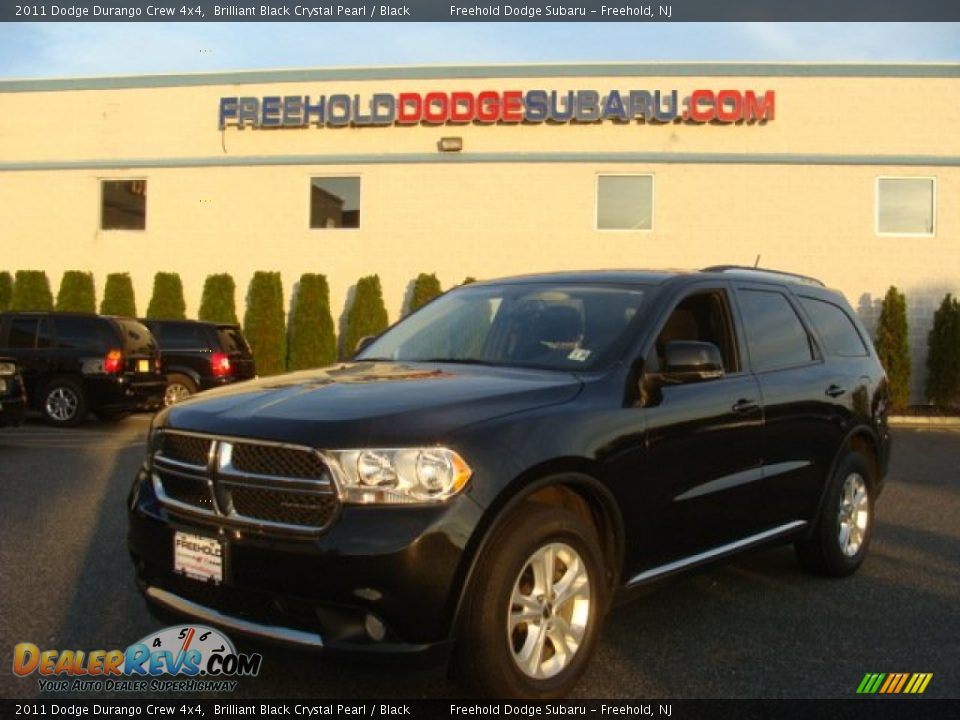 2011 Dodge Durango Crew 4x4 Brilliant Black Crystal Pearl / Black Photo #1