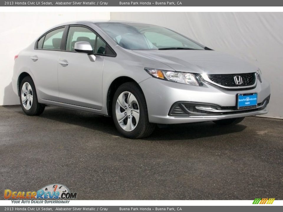 2013 Honda Civic LX Sedan Alabaster Silver Metallic / Gray Photo #1