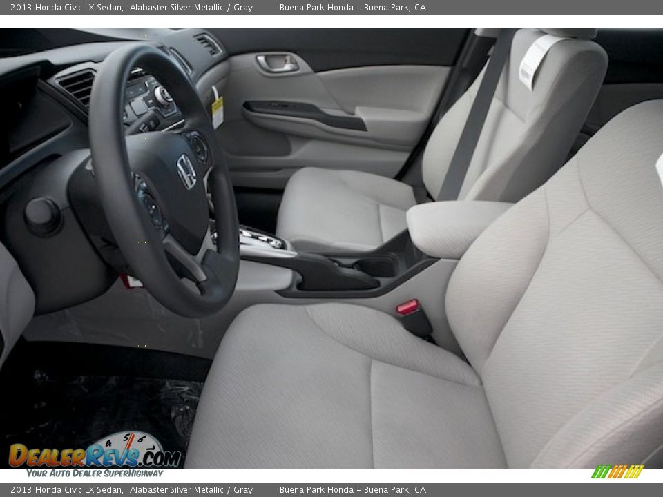 2013 Honda Civic LX Sedan Alabaster Silver Metallic / Gray Photo #9