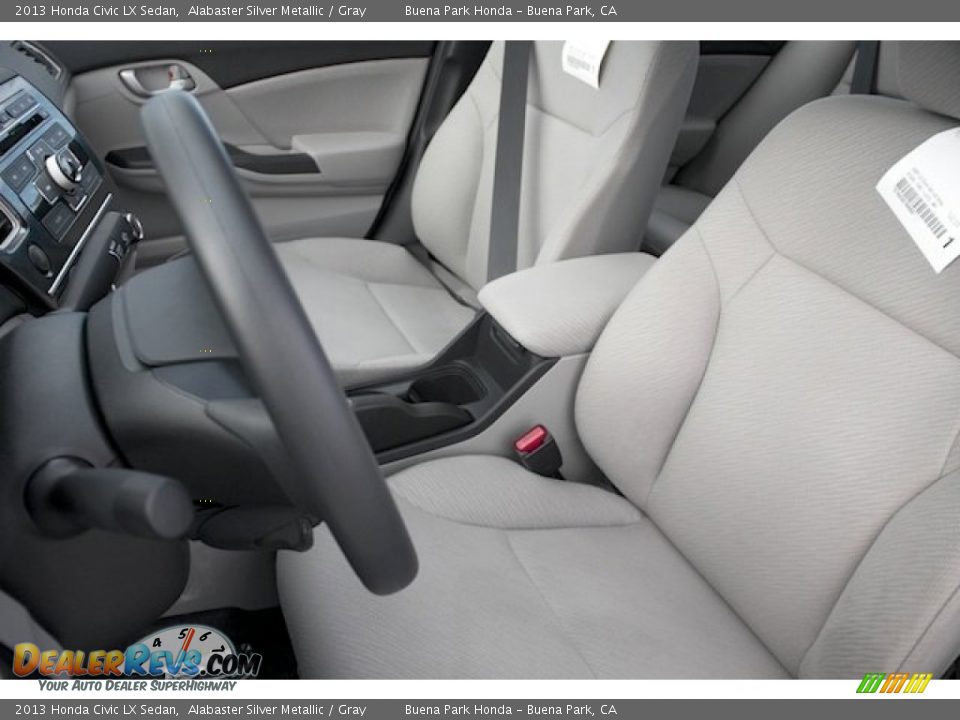 2013 Honda Civic LX Sedan Alabaster Silver Metallic / Gray Photo #10