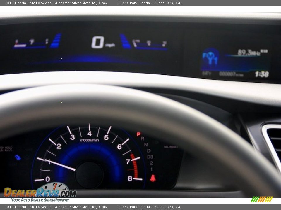 2013 Honda Civic LX Sedan Alabaster Silver Metallic / Gray Photo #14