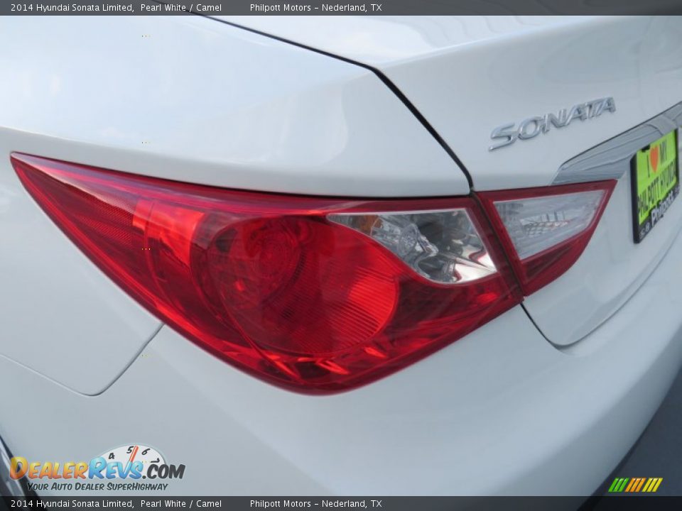 2014 Hyundai Sonata Limited Pearl White / Camel Photo #12