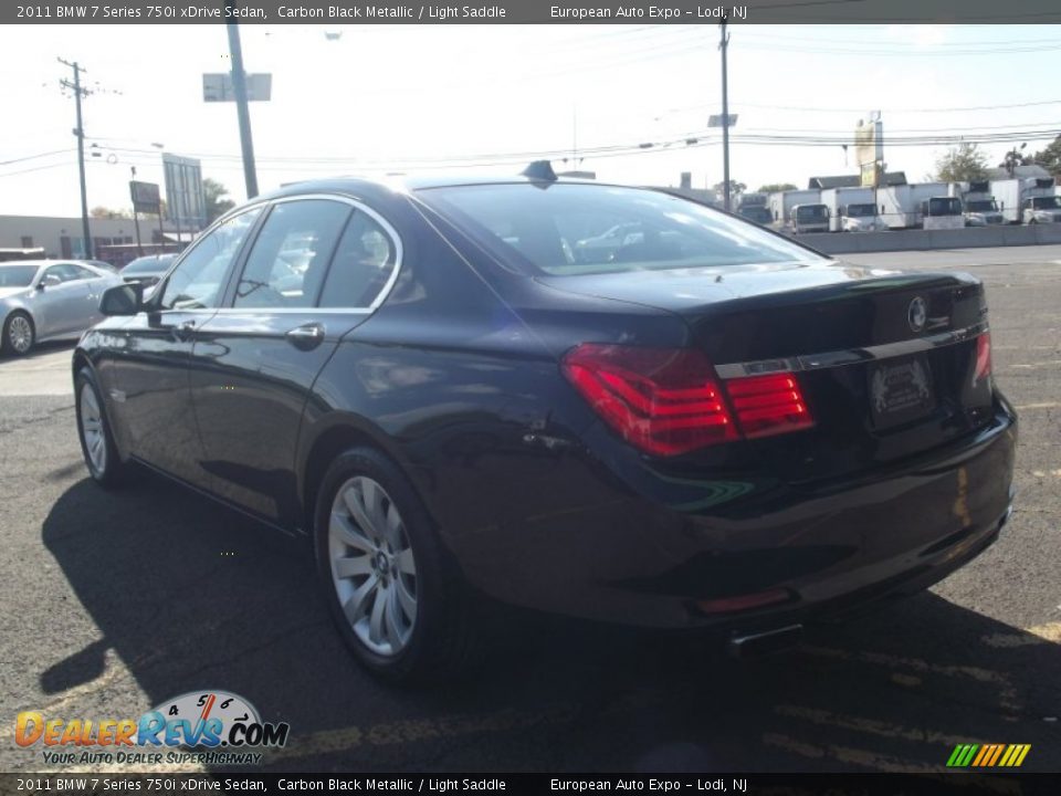 2011 BMW 7 Series 750i xDrive Sedan Carbon Black Metallic / Light Saddle Photo #4