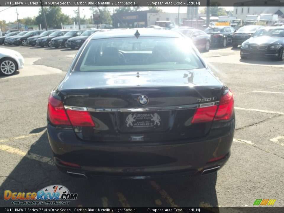2011 BMW 7 Series 750i xDrive Sedan Carbon Black Metallic / Light Saddle Photo #5