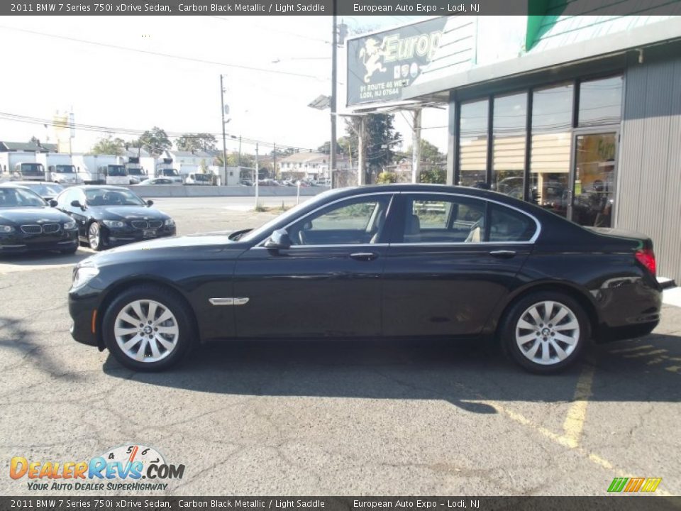 2011 BMW 7 Series 750i xDrive Sedan Carbon Black Metallic / Light Saddle Photo #6