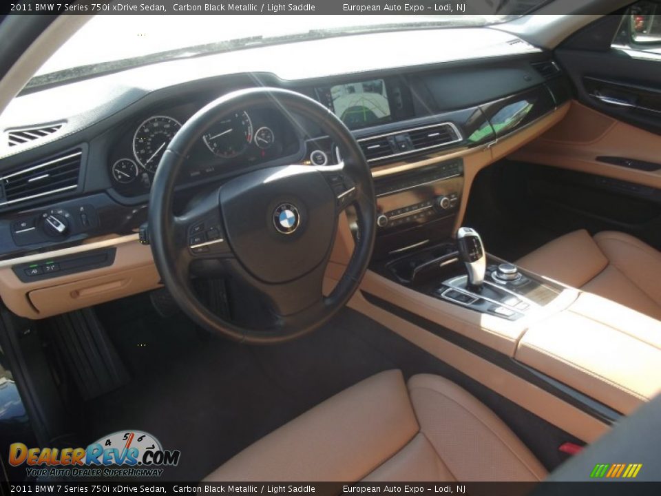 2011 BMW 7 Series 750i xDrive Sedan Carbon Black Metallic / Light Saddle Photo #8