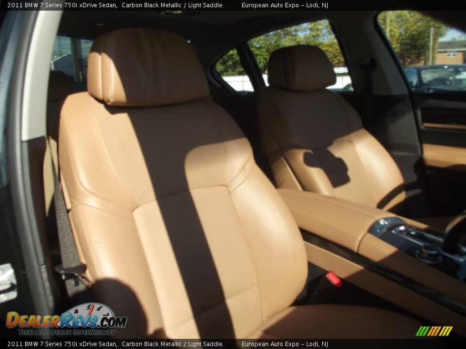 2011 BMW 7 Series 750i xDrive Sedan Carbon Black Metallic / Light Saddle Photo #17
