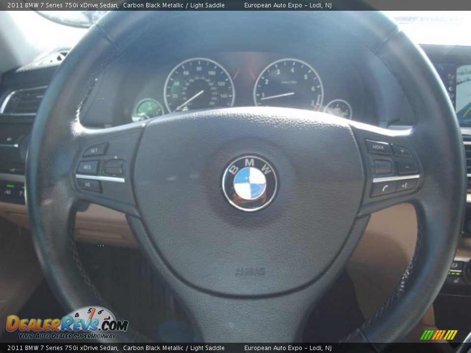 2011 BMW 7 Series 750i xDrive Sedan Carbon Black Metallic / Light Saddle Photo #25