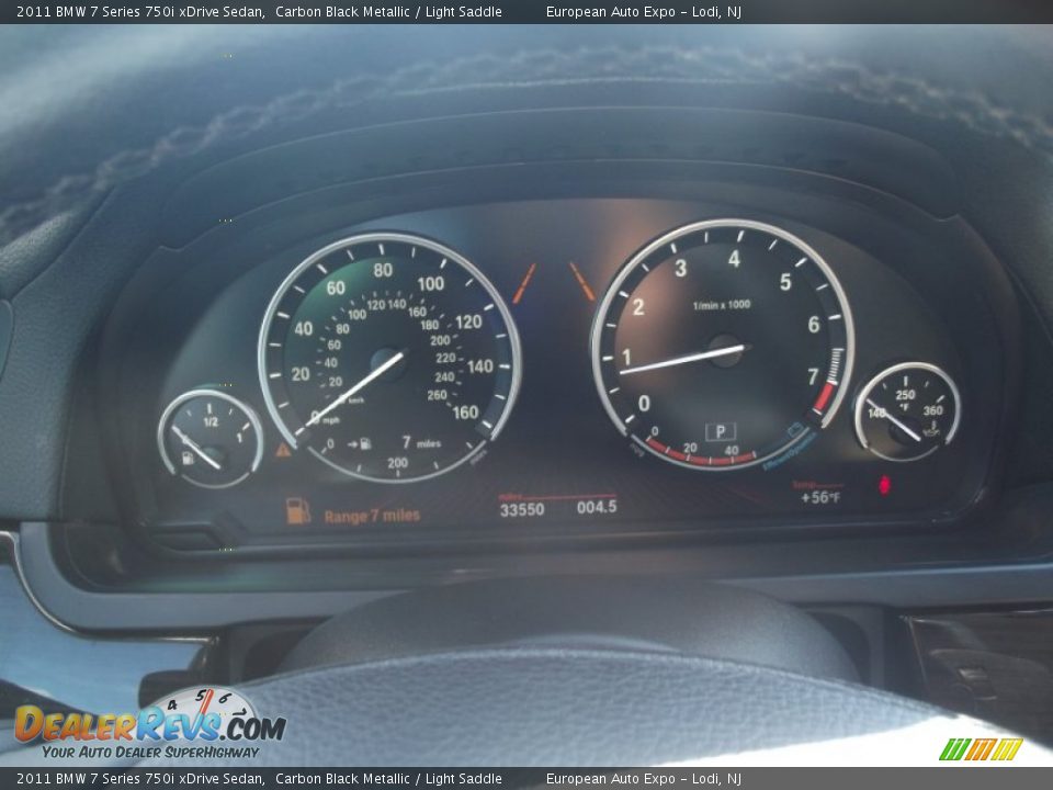 2011 BMW 7 Series 750i xDrive Sedan Carbon Black Metallic / Light Saddle Photo #31