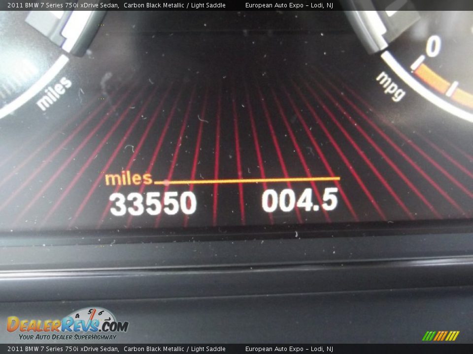 2011 BMW 7 Series 750i xDrive Sedan Carbon Black Metallic / Light Saddle Photo #32