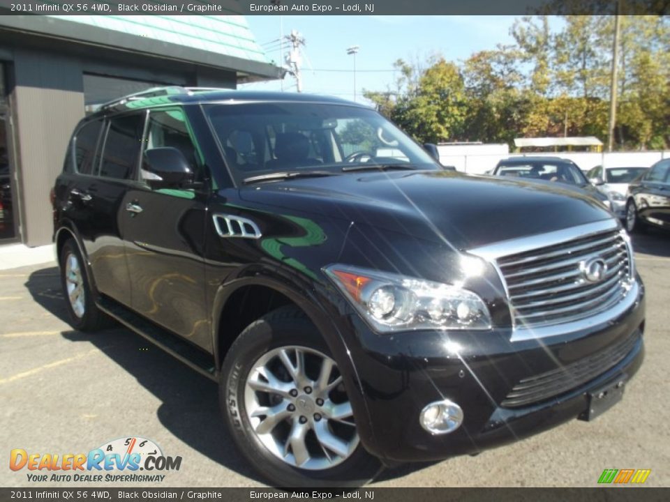 2011 Infiniti QX 56 4WD Black Obsidian / Graphite Photo #2