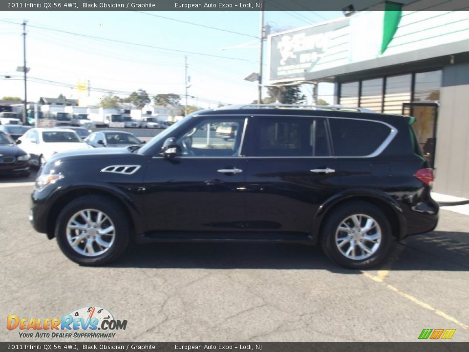 2011 Infiniti QX 56 4WD Black Obsidian / Graphite Photo #6