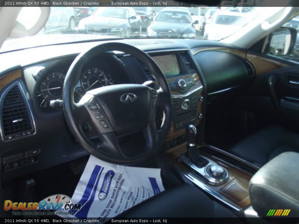 2011 Infiniti QX 56 4WD Black Obsidian / Graphite Photo #8