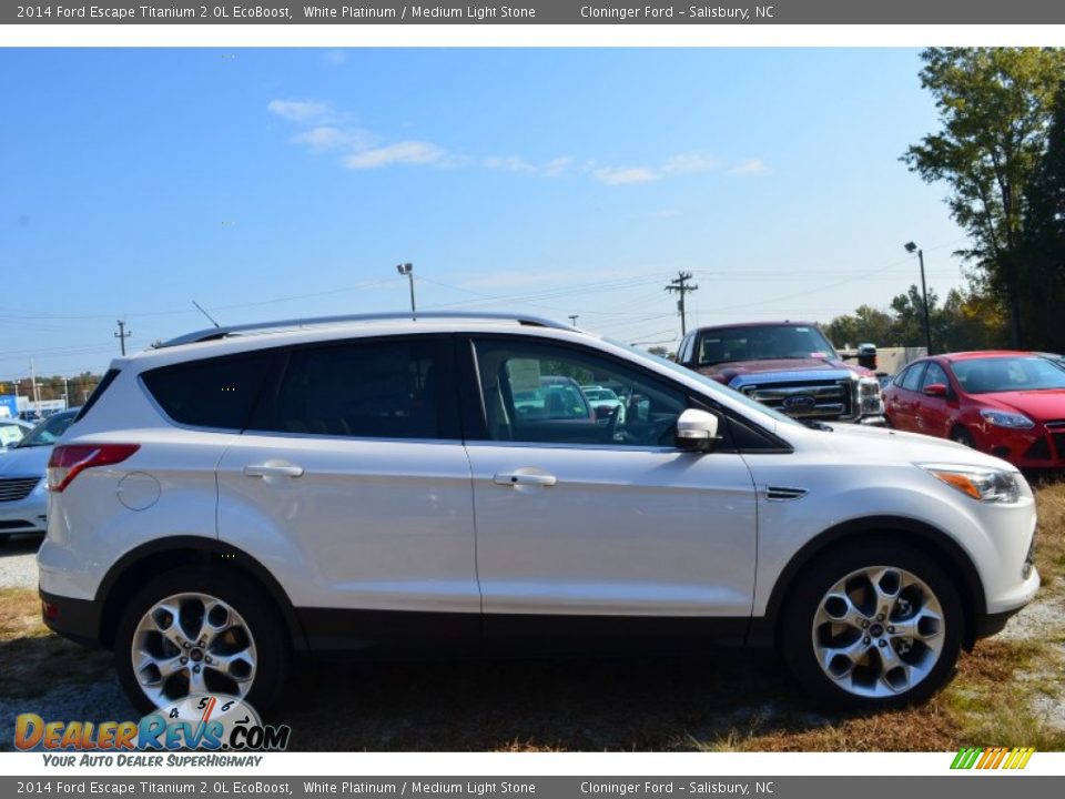2014 Ford Escape Titanium 2.0L EcoBoost White Platinum / Medium Light Stone Photo #2
