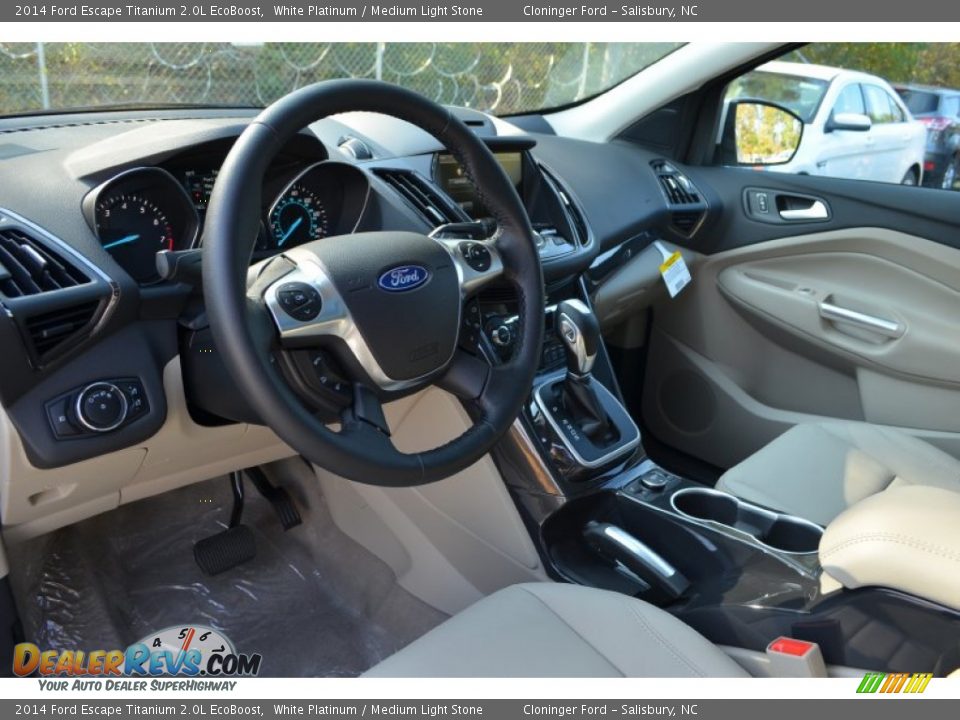 2014 Ford Escape Titanium 2.0L EcoBoost White Platinum / Medium Light Stone Photo #10