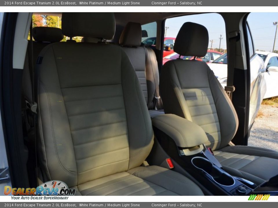 2014 Ford Escape Titanium 2.0L EcoBoost White Platinum / Medium Light Stone Photo #14