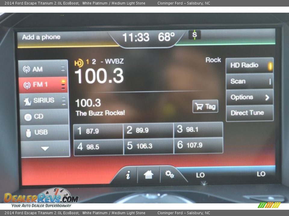 2014 Ford Escape Titanium 2.0L EcoBoost White Platinum / Medium Light Stone Photo #24