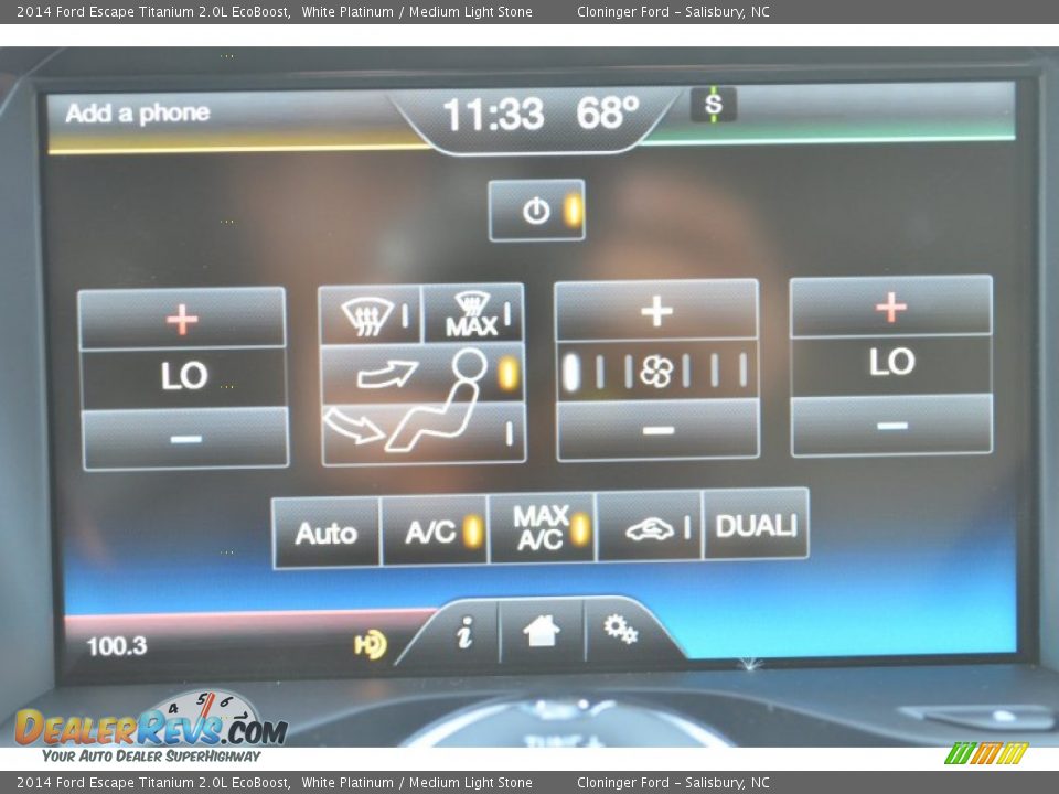 2014 Ford Escape Titanium 2.0L EcoBoost White Platinum / Medium Light Stone Photo #25