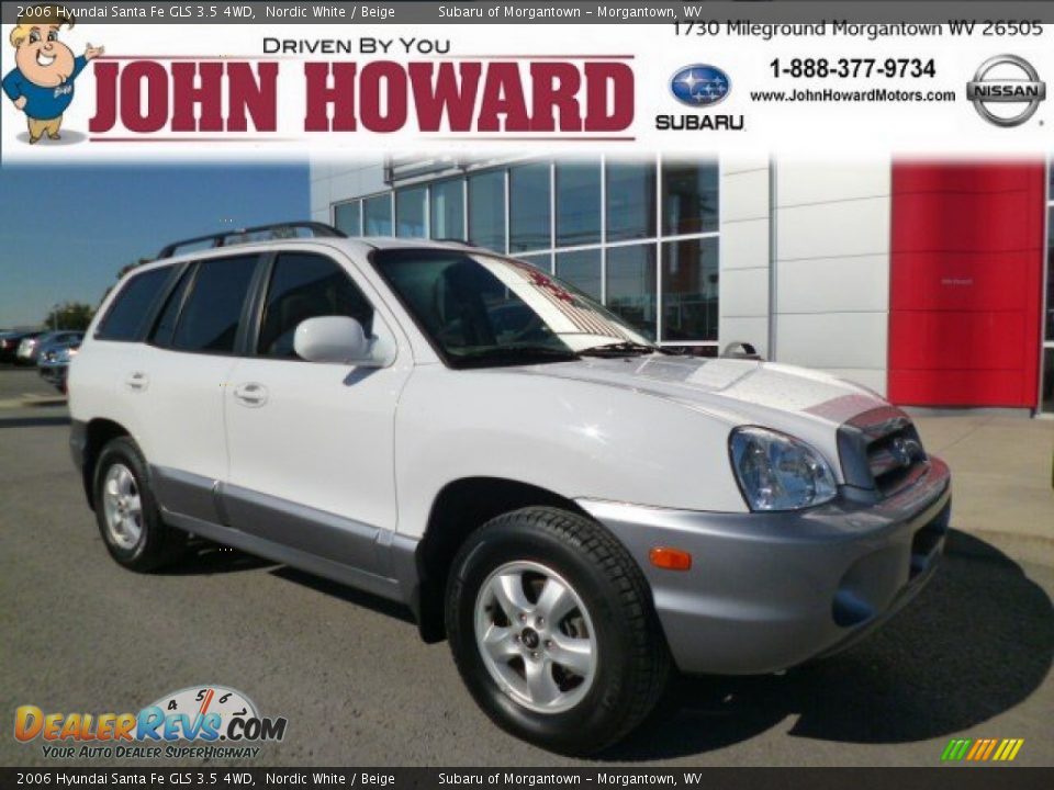 2006 Hyundai Santa Fe GLS 3.5 4WD Nordic White / Beige Photo #1
