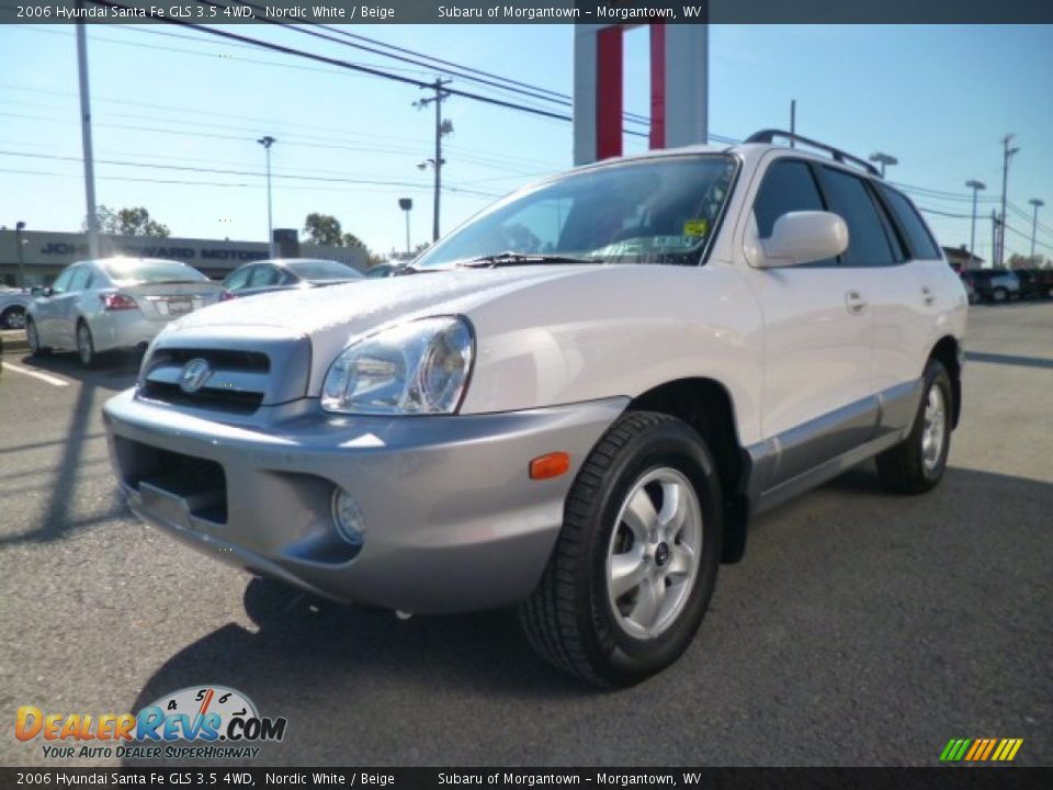 2006 Hyundai Santa Fe GLS 3.5 4WD Nordic White / Beige Photo #3