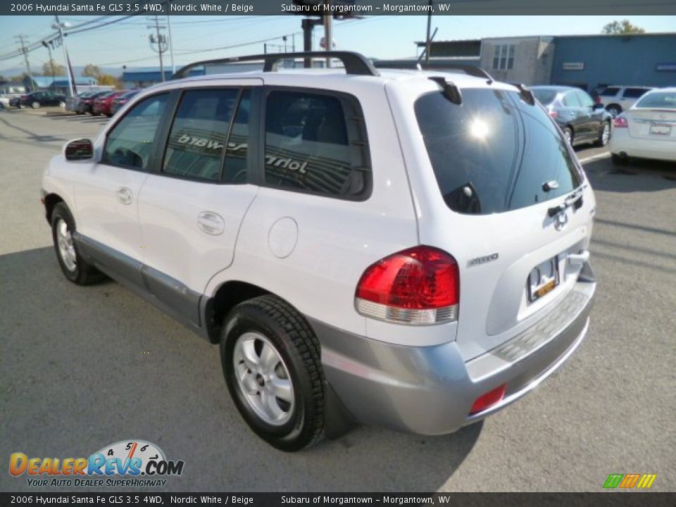 2006 Hyundai Santa Fe GLS 3.5 4WD Nordic White / Beige Photo #8