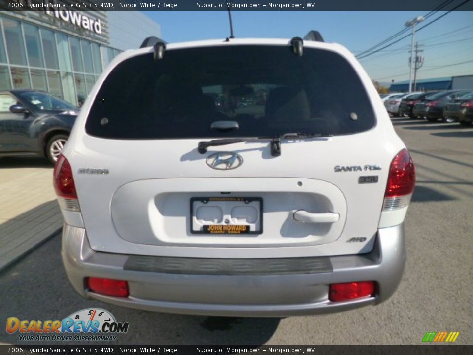 2006 Hyundai Santa Fe GLS 3.5 4WD Nordic White / Beige Photo #9