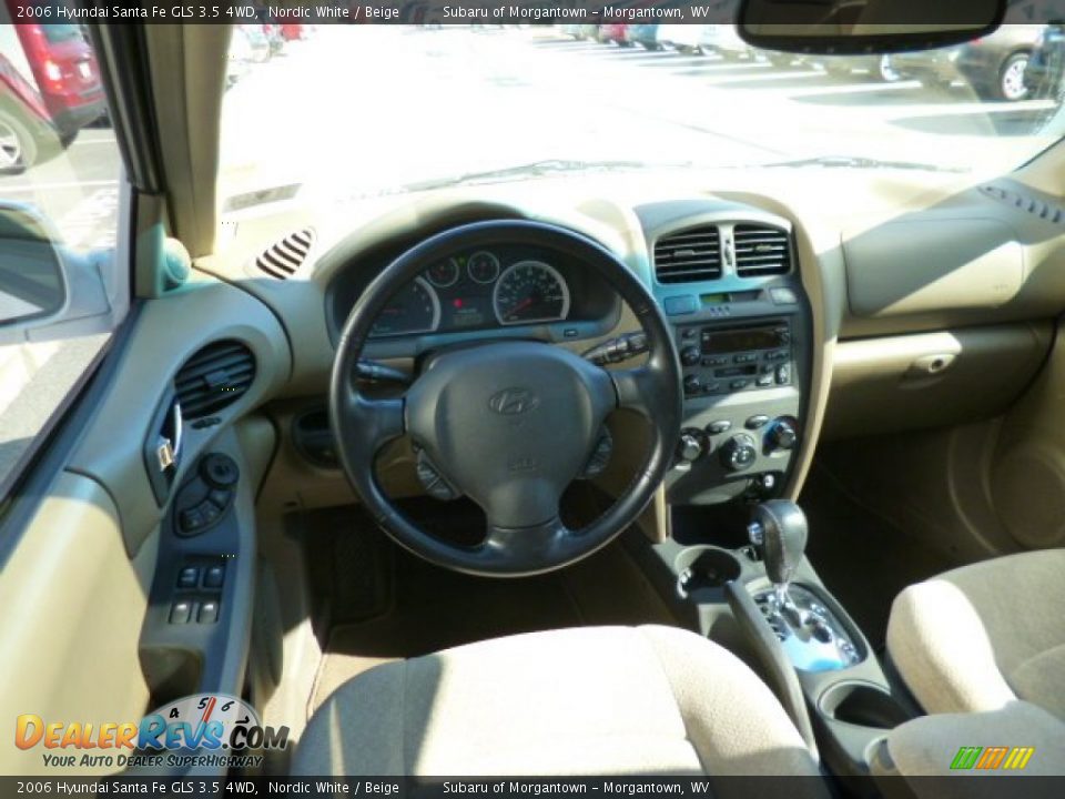 2006 Hyundai Santa Fe GLS 3.5 4WD Nordic White / Beige Photo #15