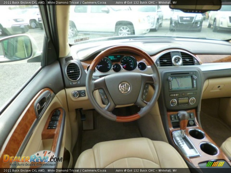 2011 Buick Enclave CXL AWD White Diamond Tricoat / Cashmere/Cocoa Photo #14
