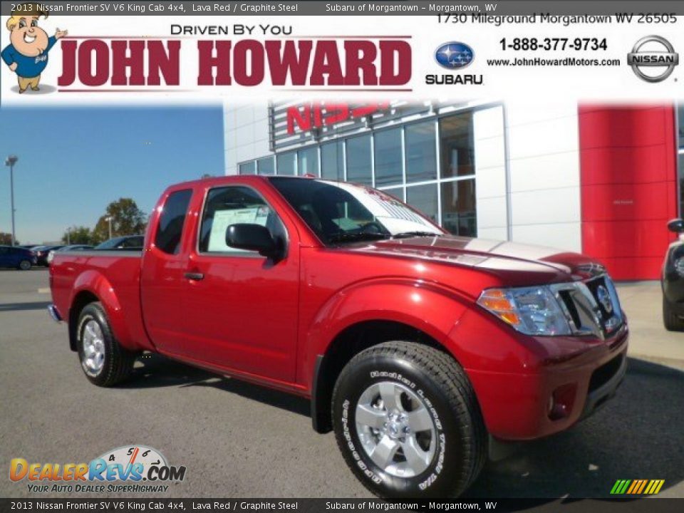 2013 Nissan Frontier SV V6 King Cab 4x4 Lava Red / Graphite Steel Photo #1