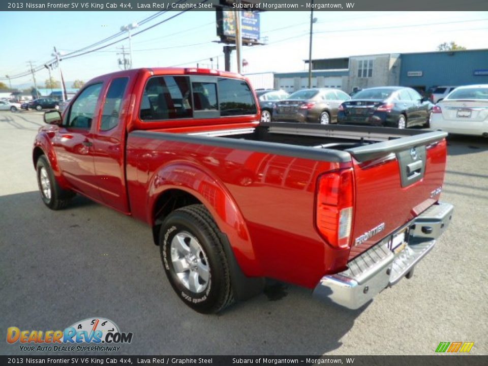 2013 Nissan Frontier SV V6 King Cab 4x4 Lava Red / Graphite Steel Photo #4