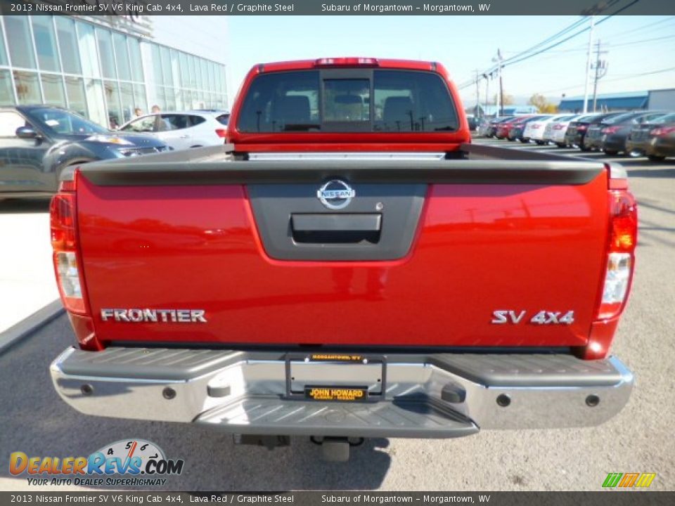 2013 Nissan Frontier SV V6 King Cab 4x4 Lava Red / Graphite Steel Photo #5