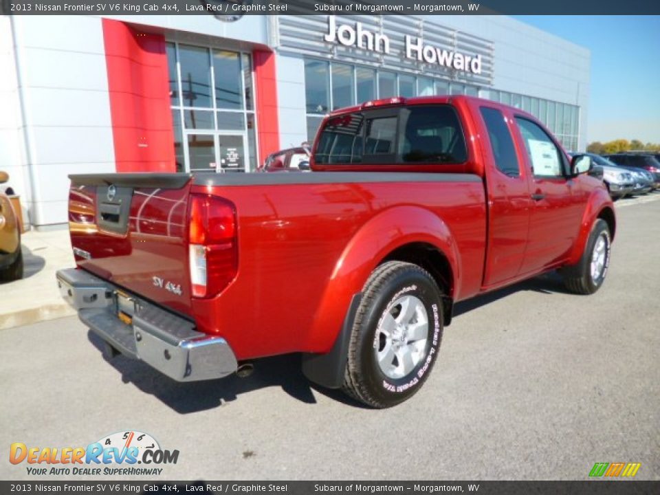 2013 Nissan Frontier SV V6 King Cab 4x4 Lava Red / Graphite Steel Photo #6