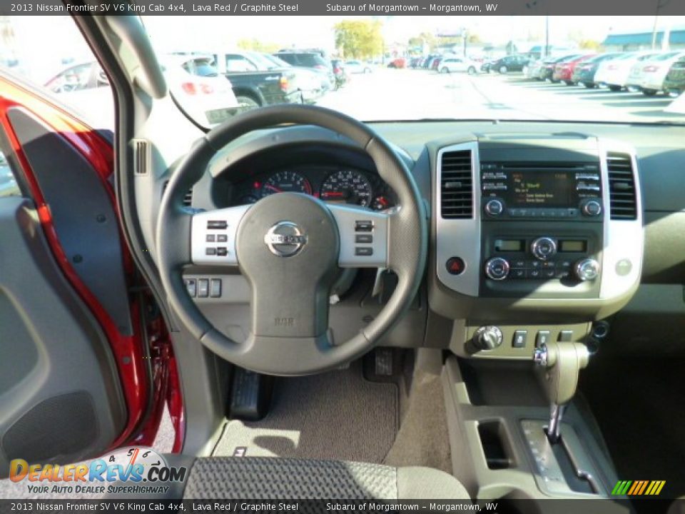 2013 Nissan Frontier SV V6 King Cab 4x4 Lava Red / Graphite Steel Photo #13
