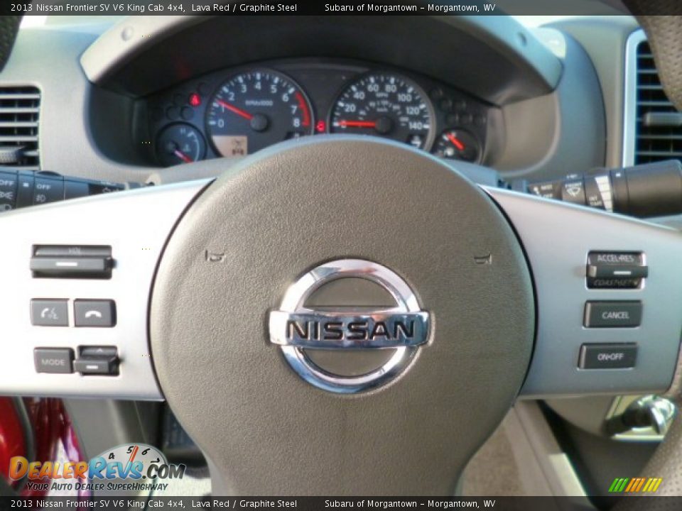2013 Nissan Frontier SV V6 King Cab 4x4 Lava Red / Graphite Steel Photo #17