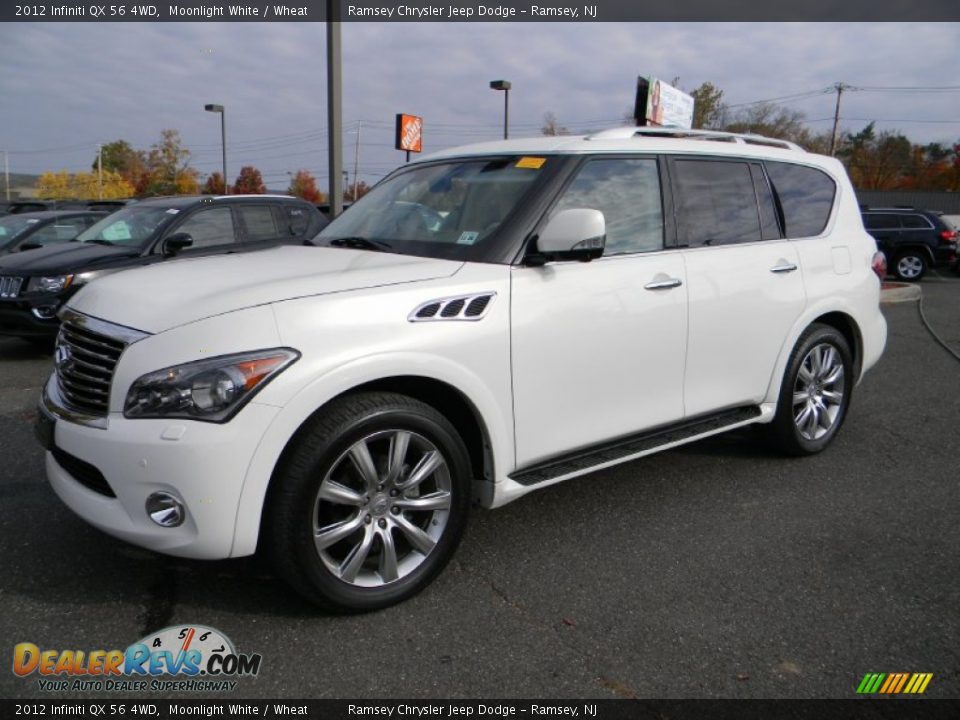 2012 Infiniti QX 56 4WD Moonlight White / Wheat Photo #1
