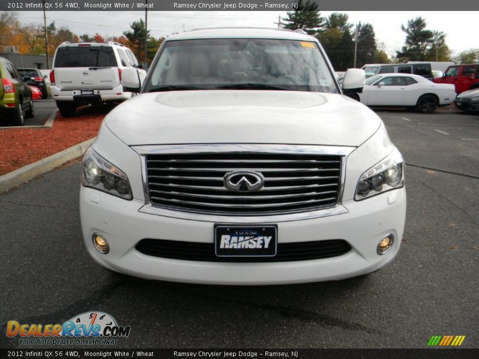 2012 Infiniti QX 56 4WD Moonlight White / Wheat Photo #2