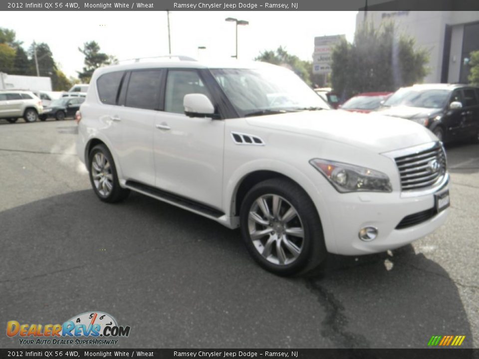 2012 Infiniti QX 56 4WD Moonlight White / Wheat Photo #4