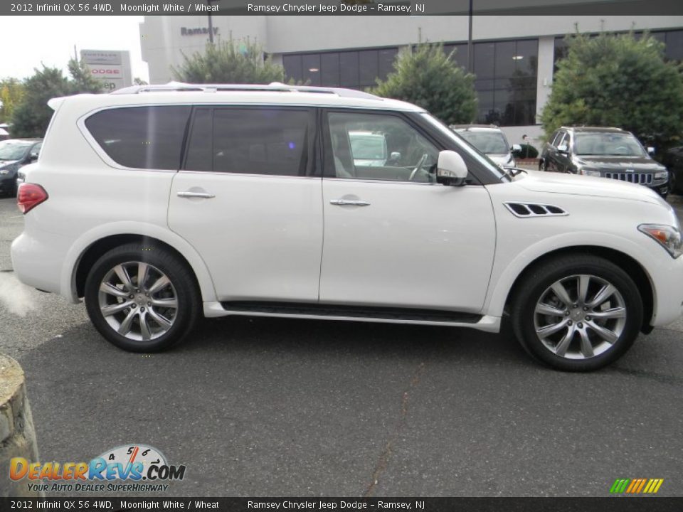 2012 Infiniti QX 56 4WD Moonlight White / Wheat Photo #5