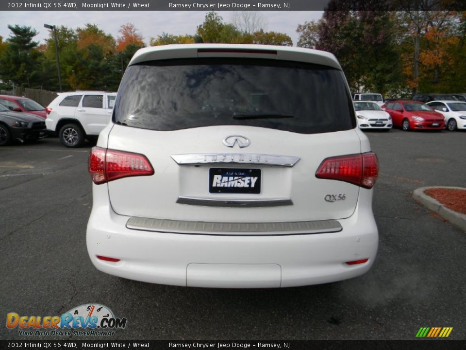 2012 Infiniti QX 56 4WD Moonlight White / Wheat Photo #7