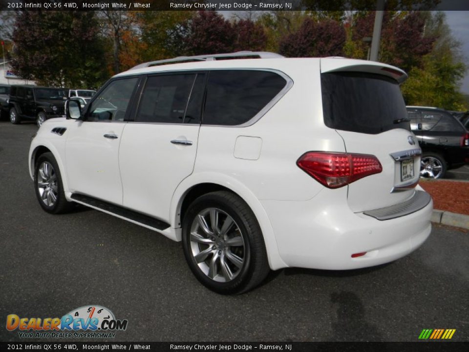 2012 Infiniti QX 56 4WD Moonlight White / Wheat Photo #9