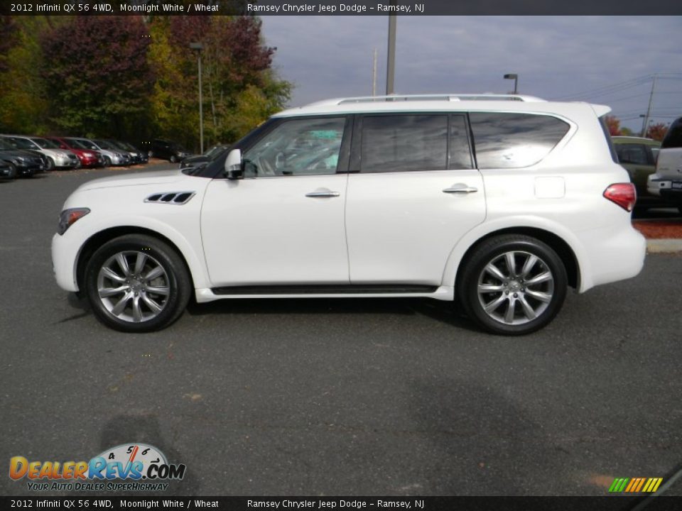 2012 Infiniti QX 56 4WD Moonlight White / Wheat Photo #10