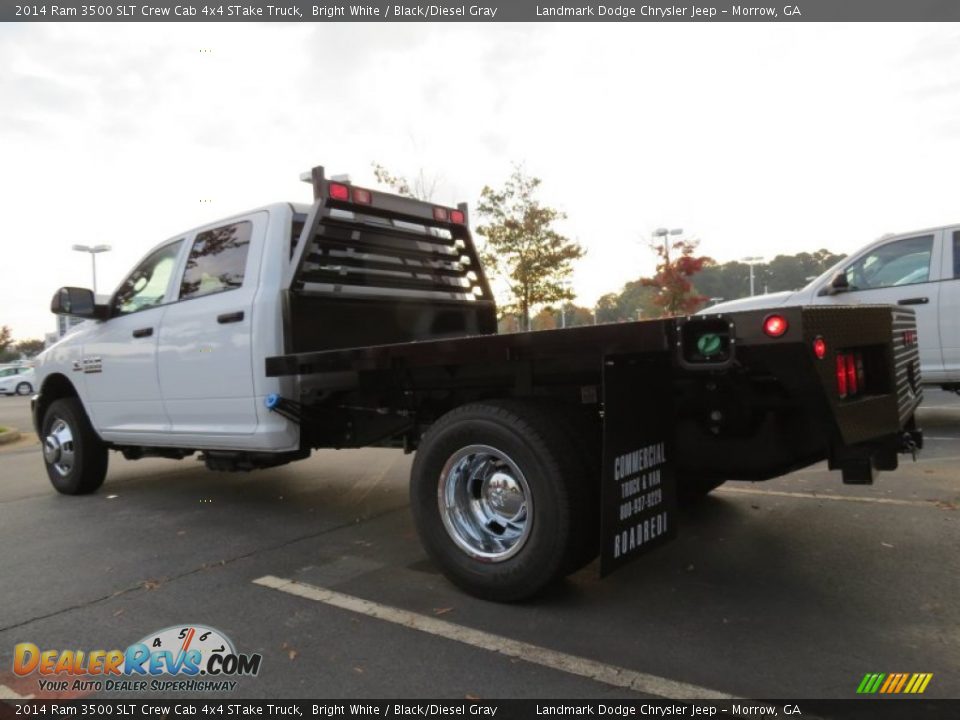 2014 Ram 3500 SLT Crew Cab 4x4 STake Truck Bright White / Black/Diesel Gray Photo #2
